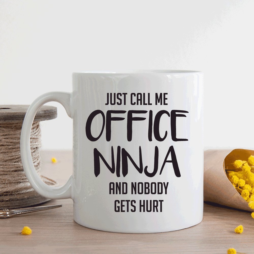 Amazon.com: Just call me office ninja, funny mug, coworker